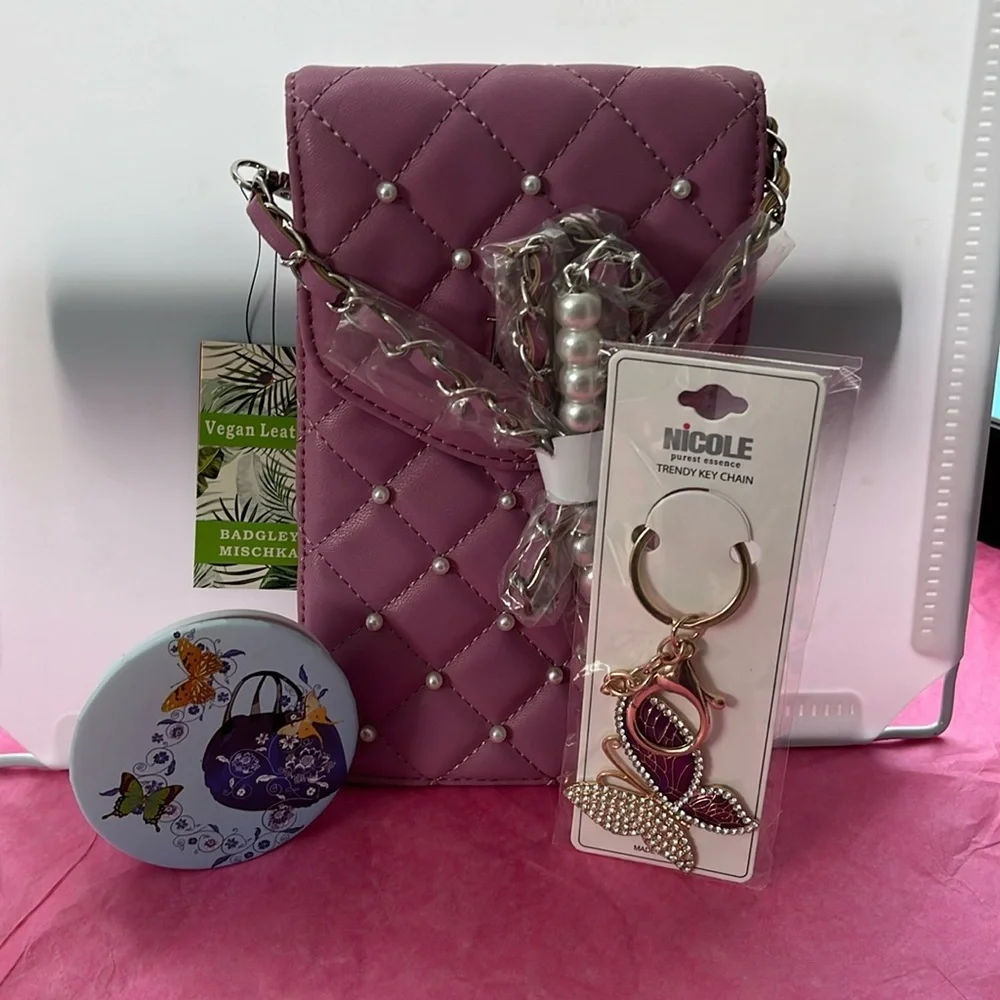 Badgley Mischka Purple Crossbody Bundle - Picture 1 of 7
